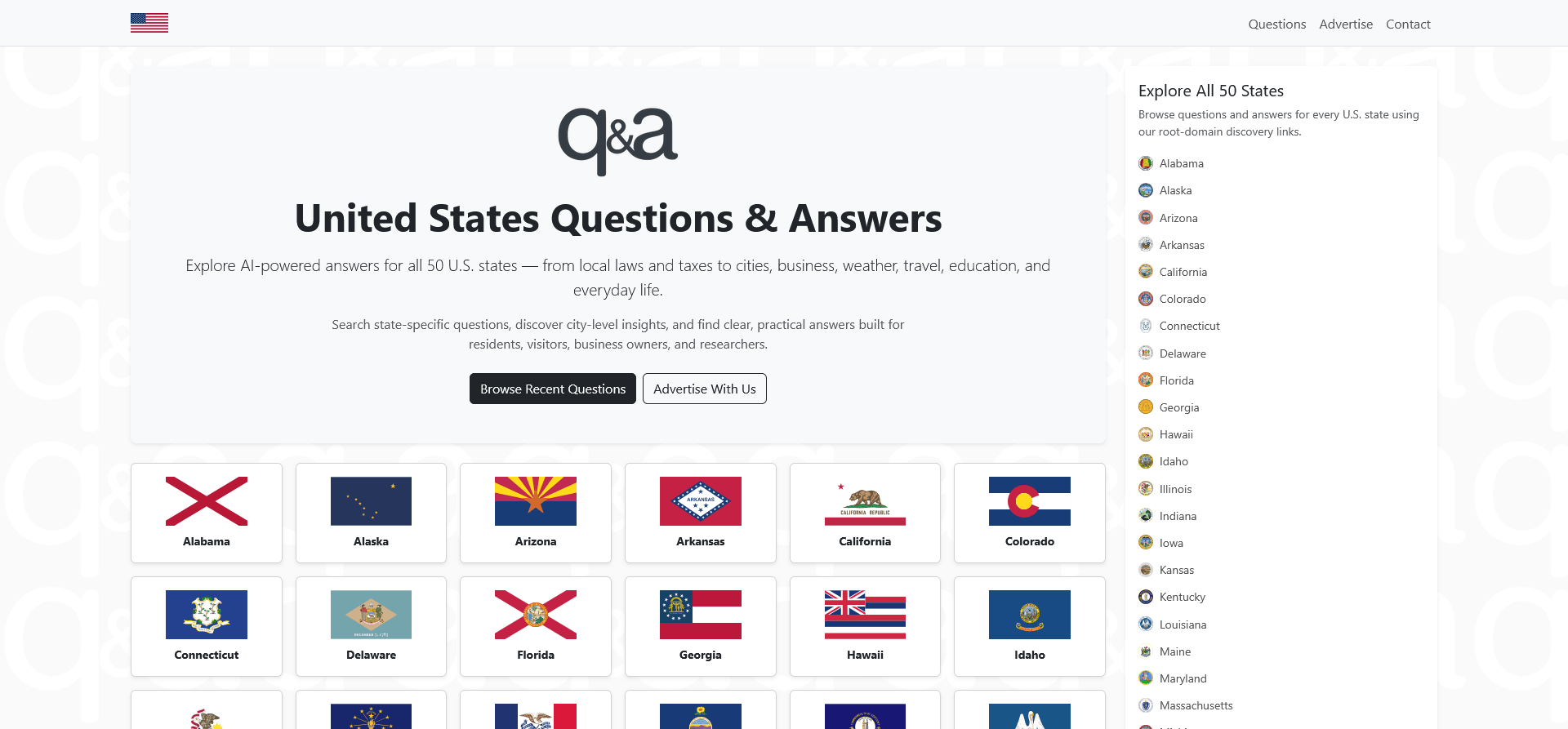 United States Q & A's - US States Platform